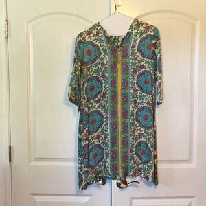 Vintage Floral Patterned Tunic Dress